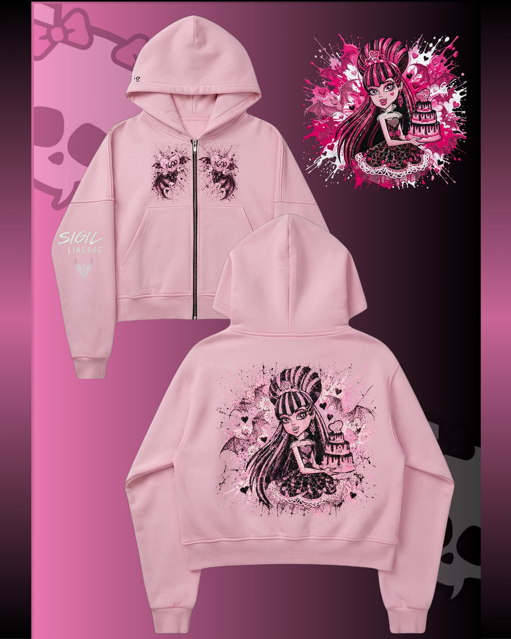 Boxy fit rosa Draculaura 1600