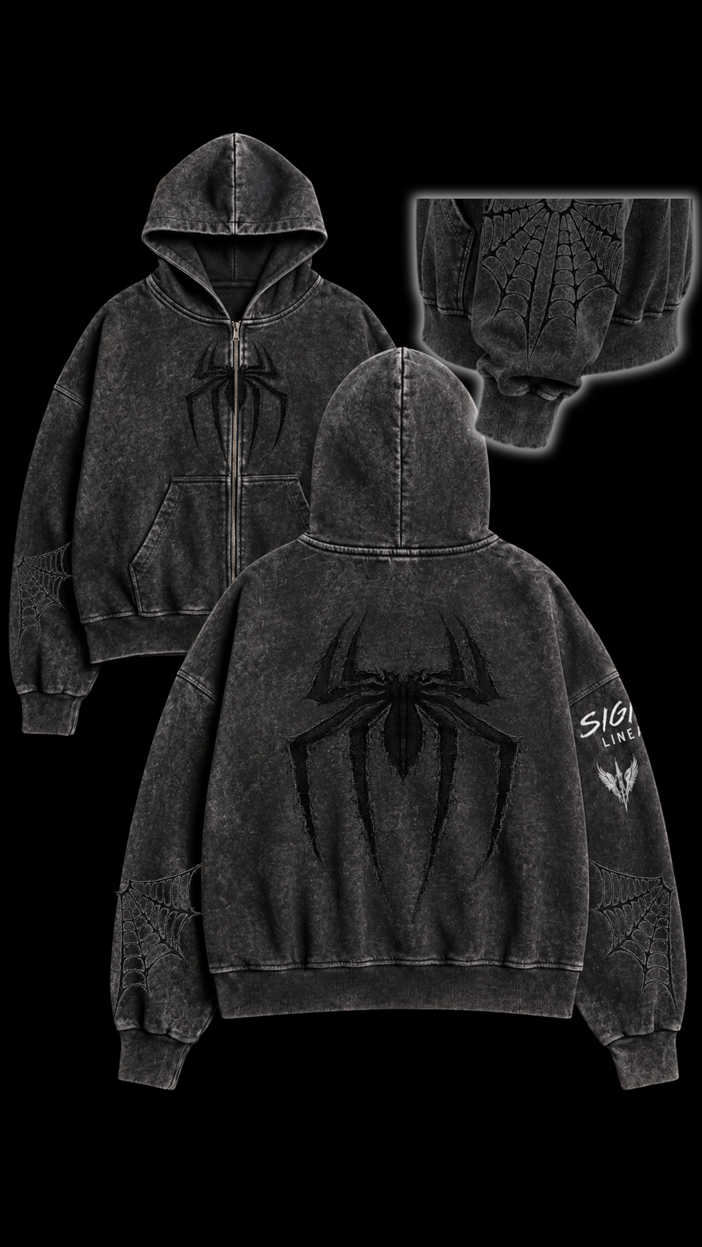 Boxy Fit Spider Black
